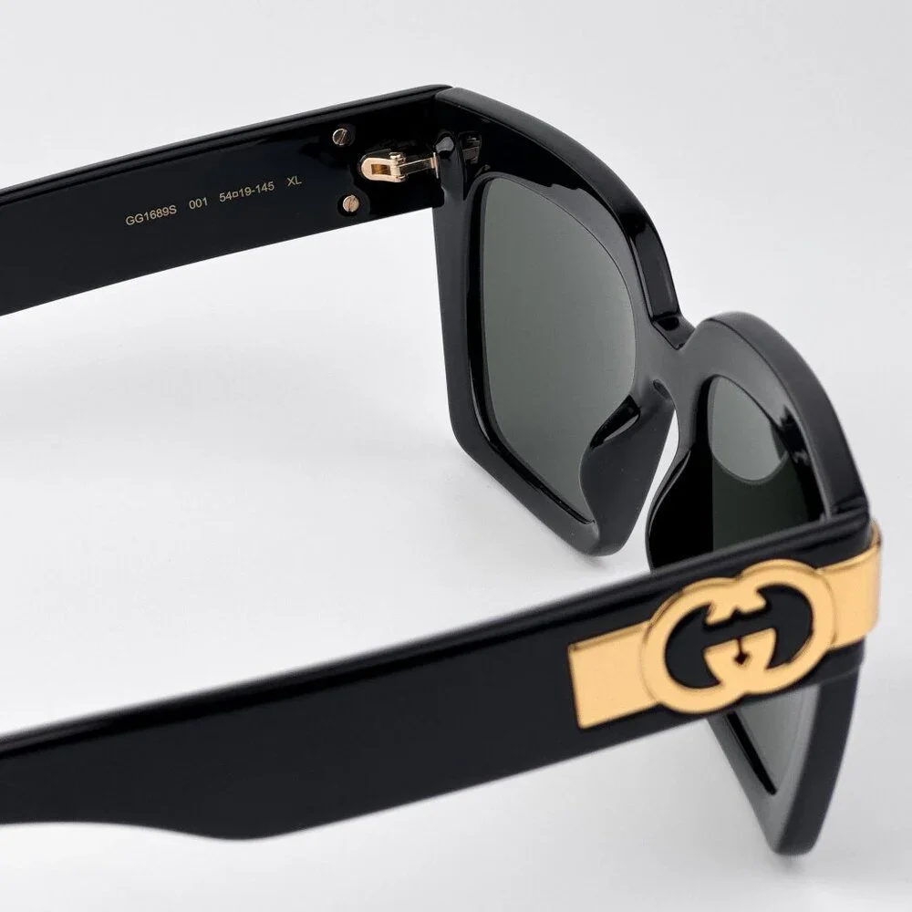 Gucci GG1689S Sunglasses – Black Square Frame Grey Lenses | Model GG1689S 001